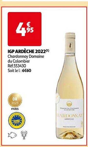igp ardèche 2022 chardonnay domaine du colombier