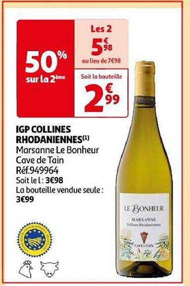 Igp Collines Rhodaniennes Marsanne Le Bonheur Cave De Tain