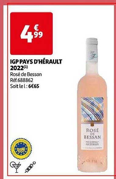 igp pays d'hérault 2022 rosé de bessan