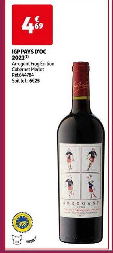igp pays d'oc 2021 arrogant frog édition cabernet merlot