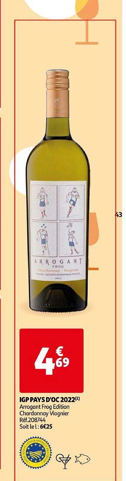 igp pays d'oc 2022 arrongant frog édition chardonnay viognier