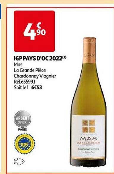 igp pays d'oc 2022 mas la grande pièce chardonnay viognier