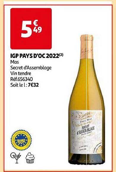 igp pays d'oc 2022 mas secret d'assemblage vin tendre