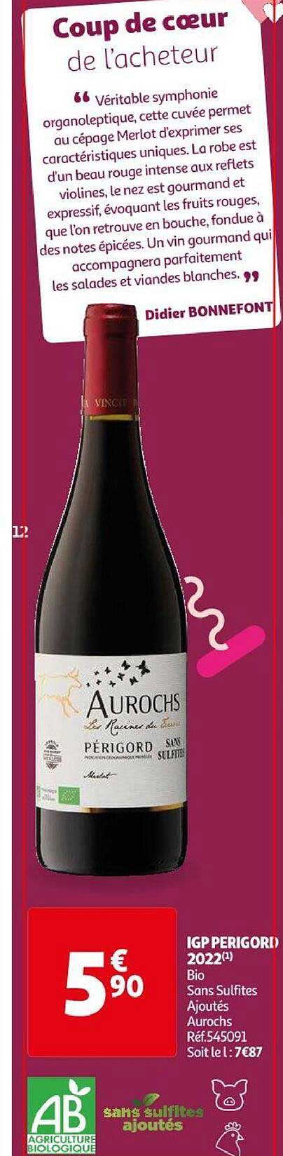 Igp Périgord 2022 Aurochs