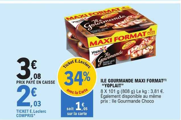 île gourmande maxi format "yoplait"
