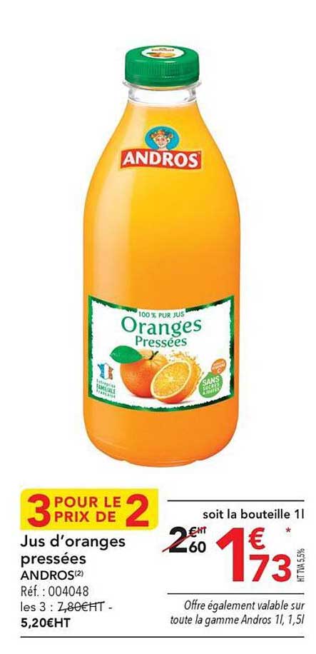 jus d'oranges pressées andros