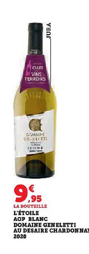 l'étoile aop blanc domaine geneletti au desaire chardonnay 2020