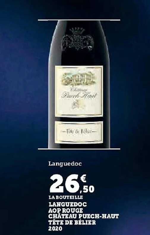 languedoc aop rouge château puech-haut tête de bélier