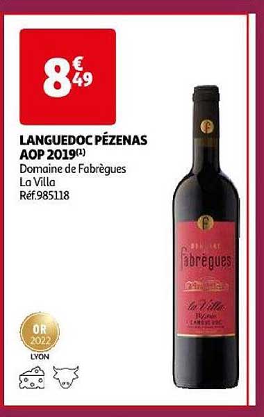 languedoc pézenas aop 2019 domaine de fabrègues la villa