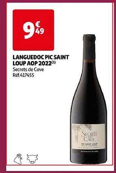 languedoc pic saint loup aop 2022 secrets de cave