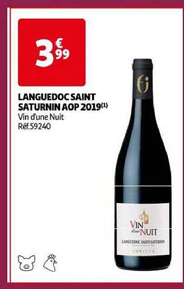 languedoc saint saturnin aop 2019 vin d'une nuit