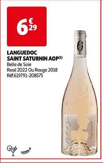 languedoc saint saturnin aop belle de soie rosé 2022 ou rouge 2018