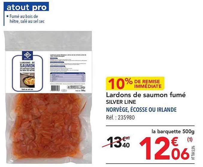 lardons de saumon fumé silver line
