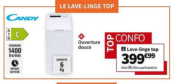 lave-linge top candy