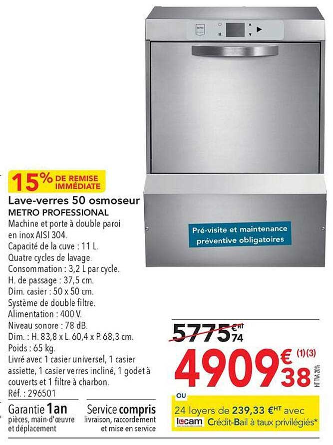 lave-verres 50 osmoseur metro professional