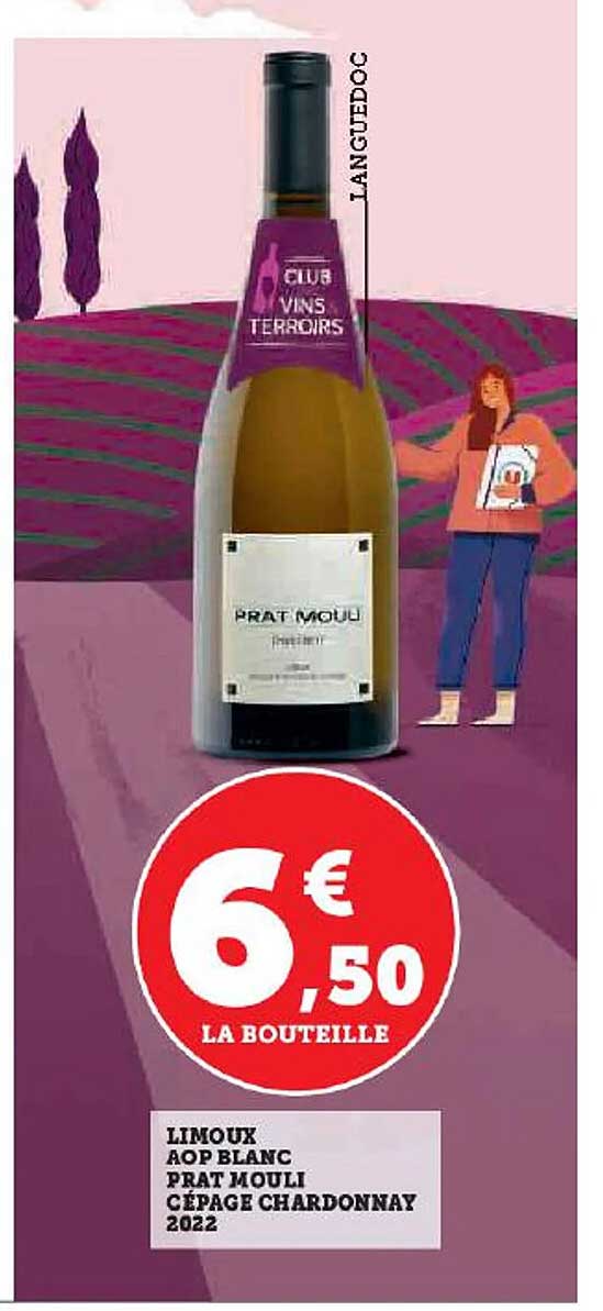 limoux aop blanc prat mouli cépage chardonnay 2022