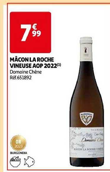 mâcon la roche vineuse aop 2022 domaine chêne