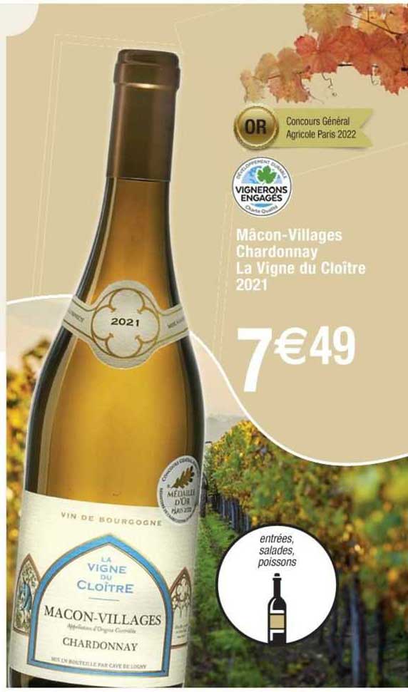 mâcon-villages chardonnay la vigne du cloître