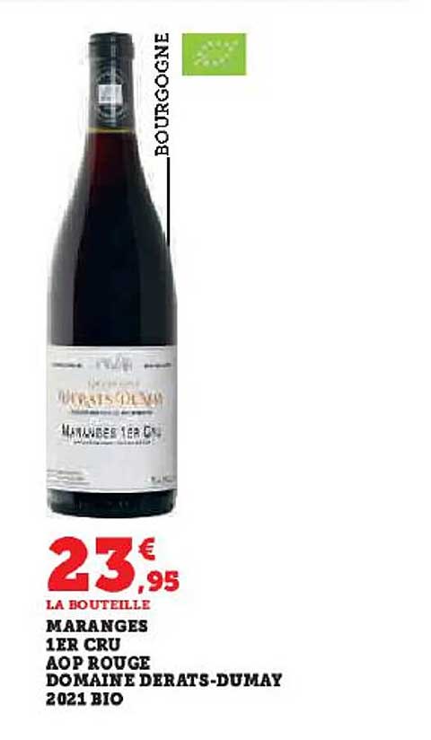 maranges 1er cru aop rouge domaine debats-dumay 2021 bio