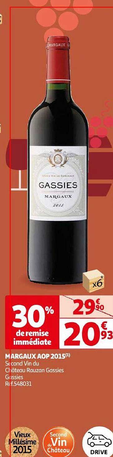 Margaux Aop 2015 Second Vin Du Château Rauzan Gassies