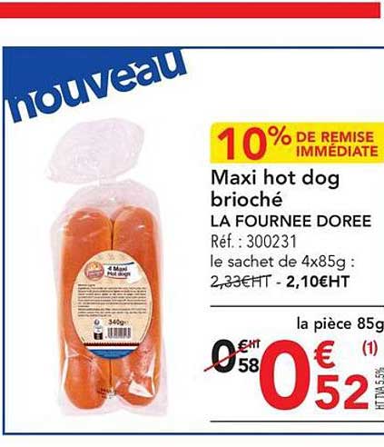 maxi hot dog brioché la fournée dorée
