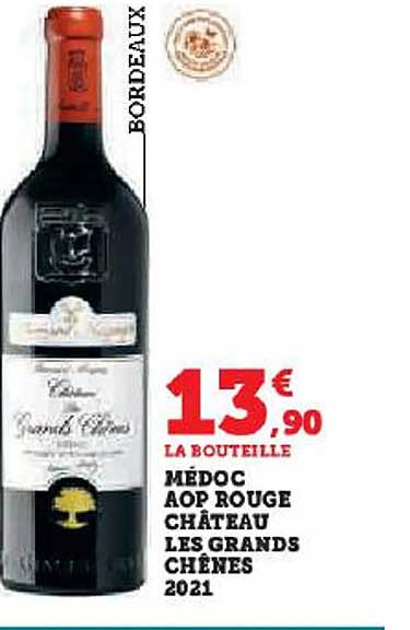 médoc aop rouge château les grands chênes 2021