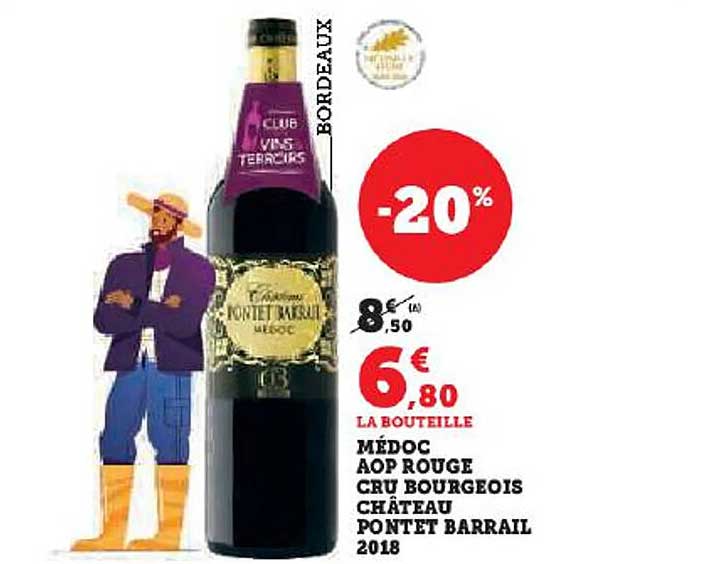 médoc aop rouge cru bourgeois château pontet barrail 2018