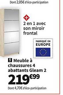 meuble à chaussures 4 abattants gleam 2