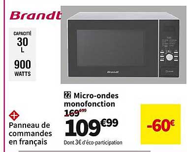 micro-ondes monofonction brandt