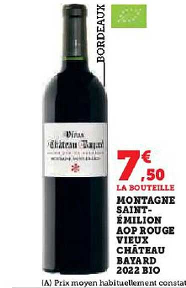 montagne saint-émilion aop rouge vieux château bayard 2022 bio