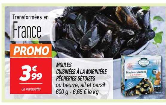Moules Cuisinées à La Marinière Pêcheries Sétoises