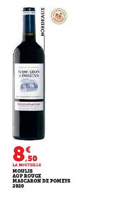 moulis aop rouge mascaron de pomeys 2020