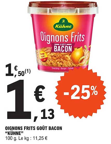 Oignons Frits Goût Bacon Kühne
