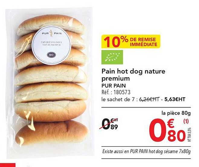 pain hot dog nature premium pur pain