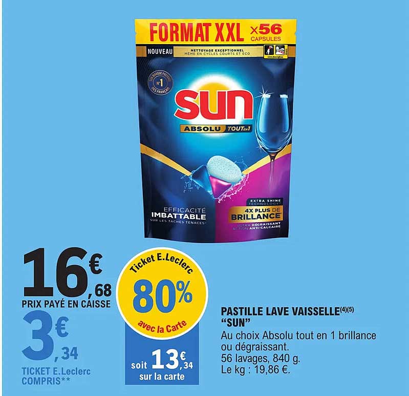 pastille lave vaisselle "sun"