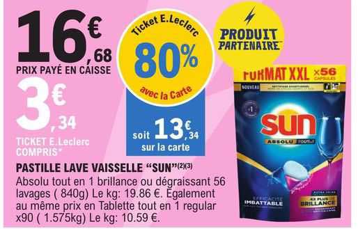 pastille lave vaisselle "sun"
