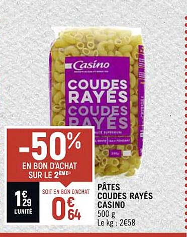 pâts coudes rayés casino