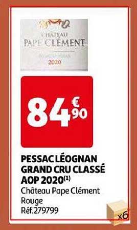 pessac léognan grand cru classé aop 2020 château pape clément rouge