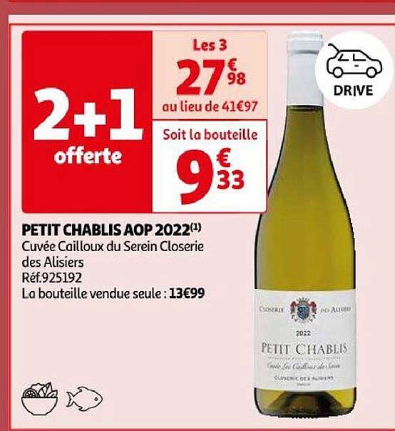 petit chablis aop 2022 cuvée cailloux du serein closerie des alisiers