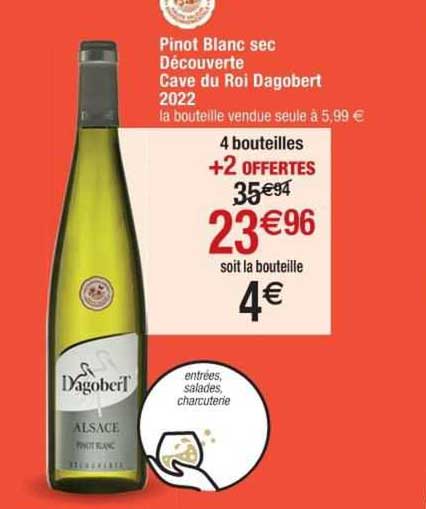 pinot blanc sec découverte cave du roi dagobert 2022