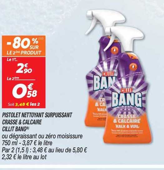 pistolet nettoyant surpuissant crasse & calcaire cillit bang