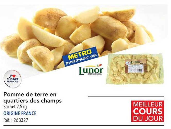 pomme de terre en quartiers des champs lunor