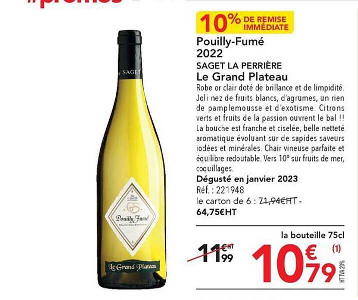 pouilly-fumé 2022 saget la perrière le grand plateau