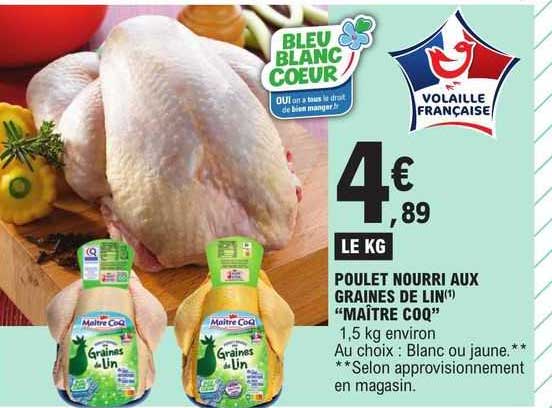 poulet nourri aux graines de lin "maître coq"