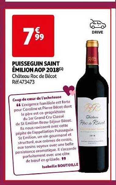 puisseguin saint émilion aop 2018 château roc de bécot