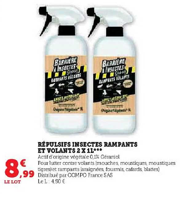 répulsifs insectes rampants et volants 2 x 1l