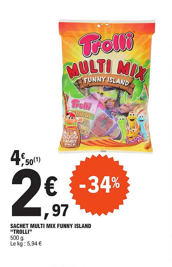 sachet multi mix funny island trolli
