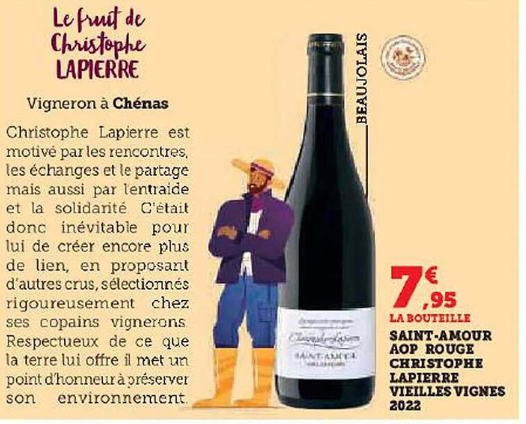 saint-amour aop rouge christophe lapierre vieilles vignes 2022
