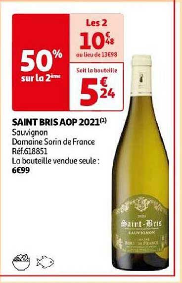 saint bris aop 2021 sauvignon domaine sorin de france