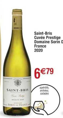 saint-bris cufée prestige domaine sorin de france 2022